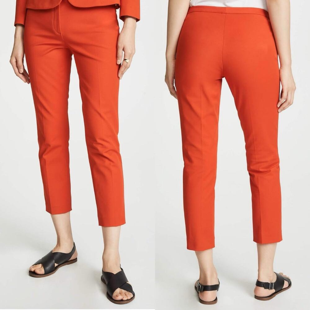 Theory Classic Skinny Pants Fire Opal Red Orange Stretch‎ 8 Work Casual Career